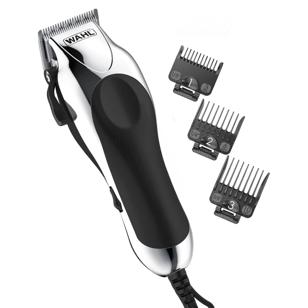 Wahl Chrome Pro Hair Clipper – Model 79524-5201 – Corded Clipper with Cordless Battery Trimmer