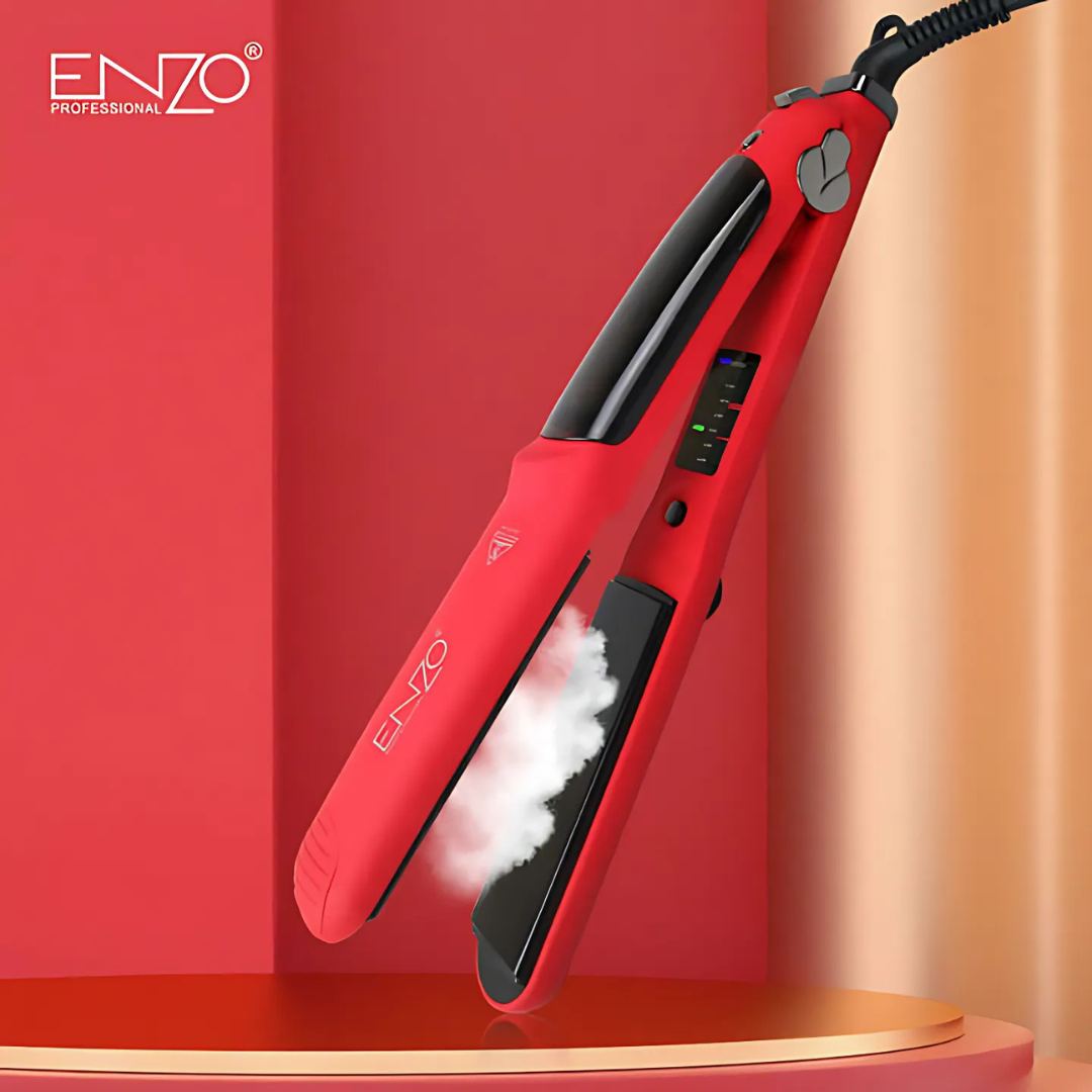 ENZO EN-3999 Professional Ionic Steam Flat Iron – Smooth & Sleek Hair