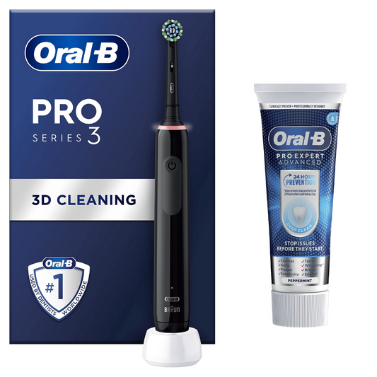 Oral-B Pro 3 Electric Toothbrush – 3D Cleaning, Pressure Sensor & 2-Minute Timer (Rechargeable)