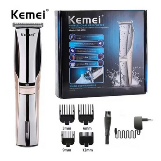 Kemei KM-5018 Rechargeable Hair Clipper & Trimmer – Professional Cordless Grooming Kit