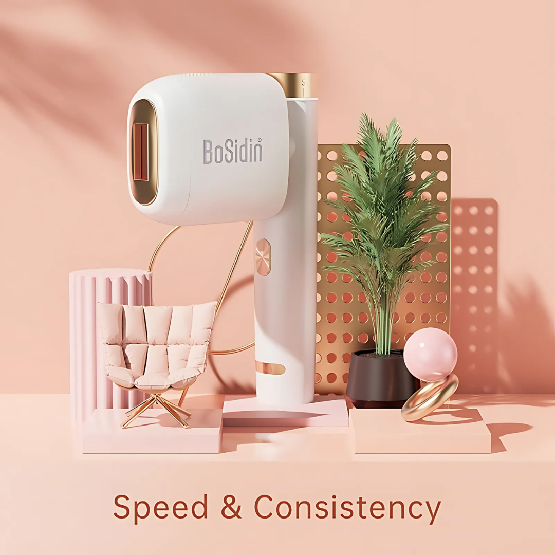 BoSidin D-1178 White IPL Hair Removal Device for Painless Hair Reduction