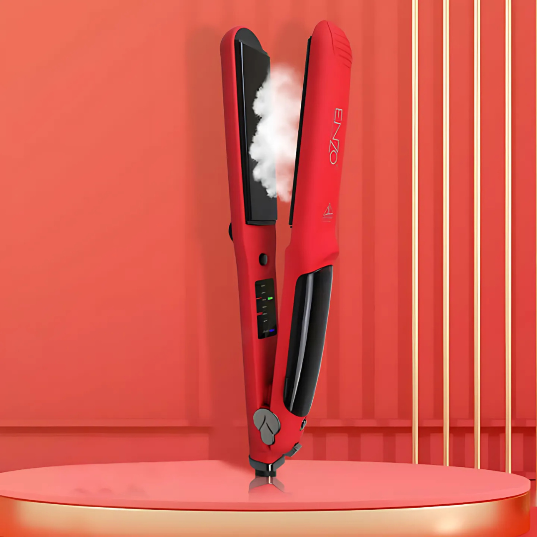 ENZO EN-3999 Professional Ionic Steam Flat Iron – Smooth & Sleek Hair