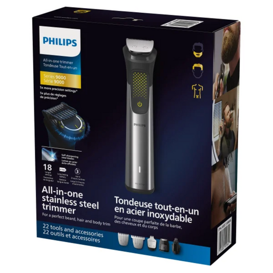 Philips Series 9000 All-In-One Trimmer MG9560/28 – 22-Piece Grooming Kit for Face, Hair & Body