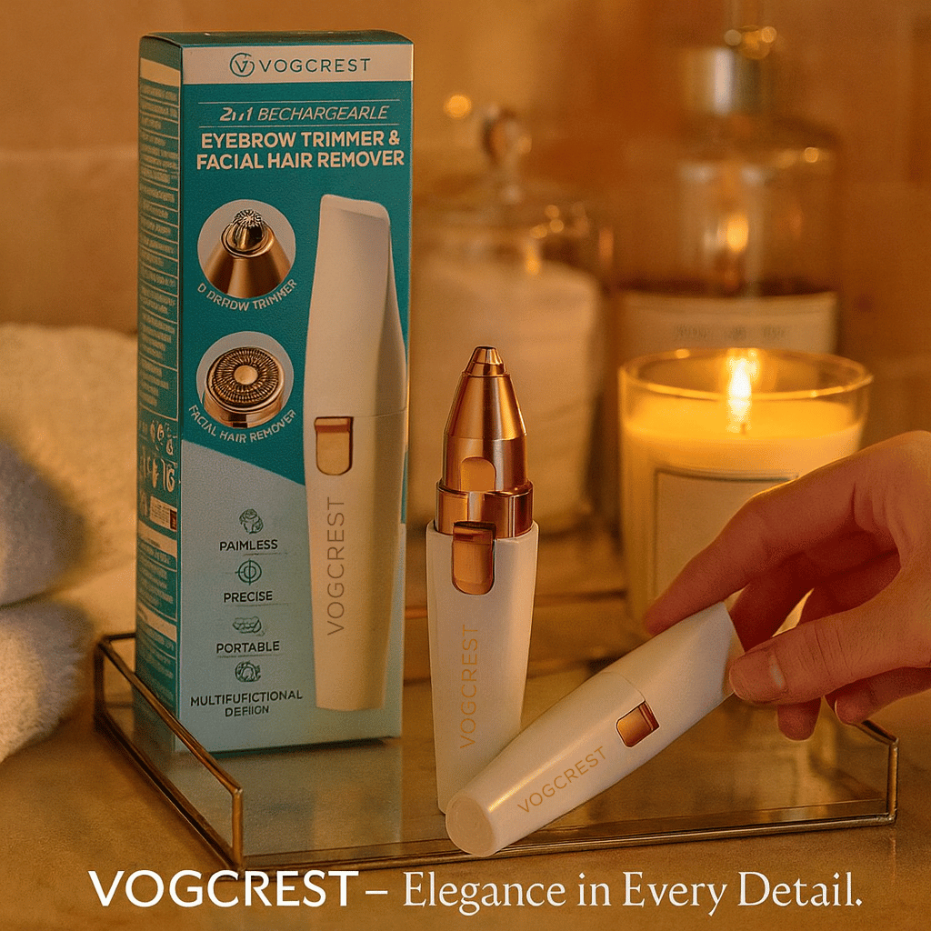 Rechargeable 2-in-1 Eyebrow Trimmer & Facial Hair Remover for Women – Painless Hair Removal with Built-in LED Light
