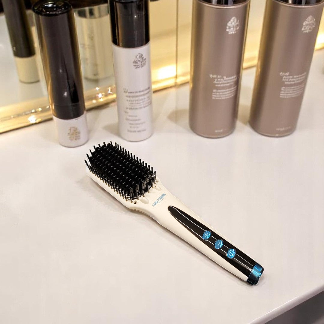 ENZO ProLuxe EN-3958W Hair Styling Set including straightener, curling iron, and brush with Vitamin C oil