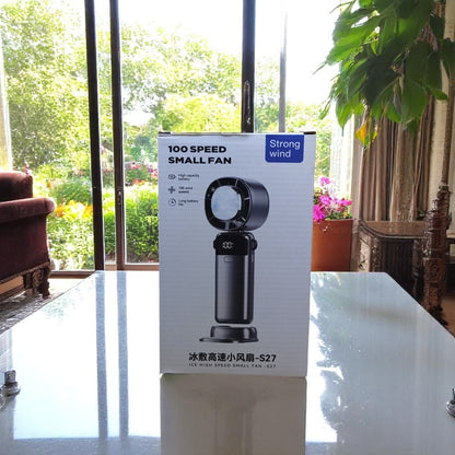 S27 Portable Cooling Fan Front View with LED Display