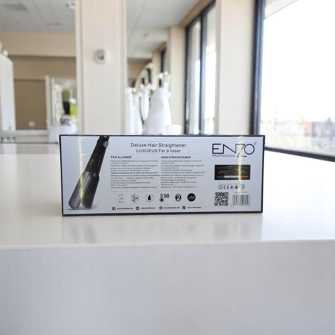 ENZO EN-1296 Professional Ionic Hair Straightener and Curler – Front view