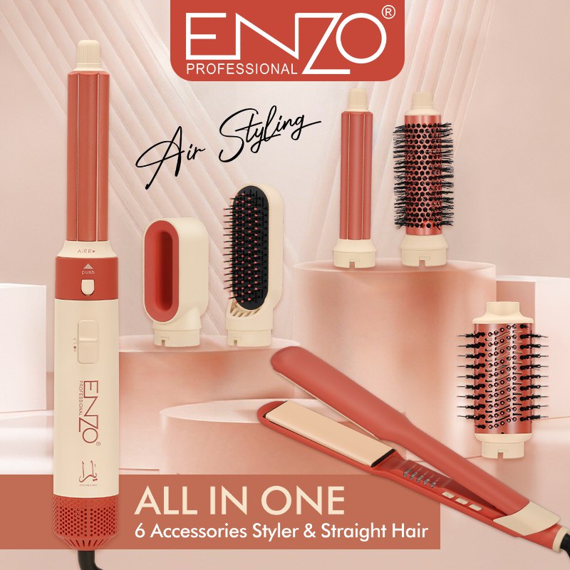 ENZO EN-6601 7-in-1 Professional Air Styling Tool – Multi-Function Hot Air Brush
