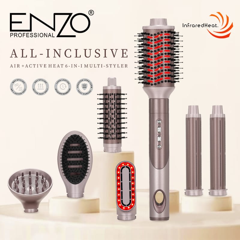 ENZO EN 507 Infrared Hair Styler Set – 6-in-1 Professional Styling Tool