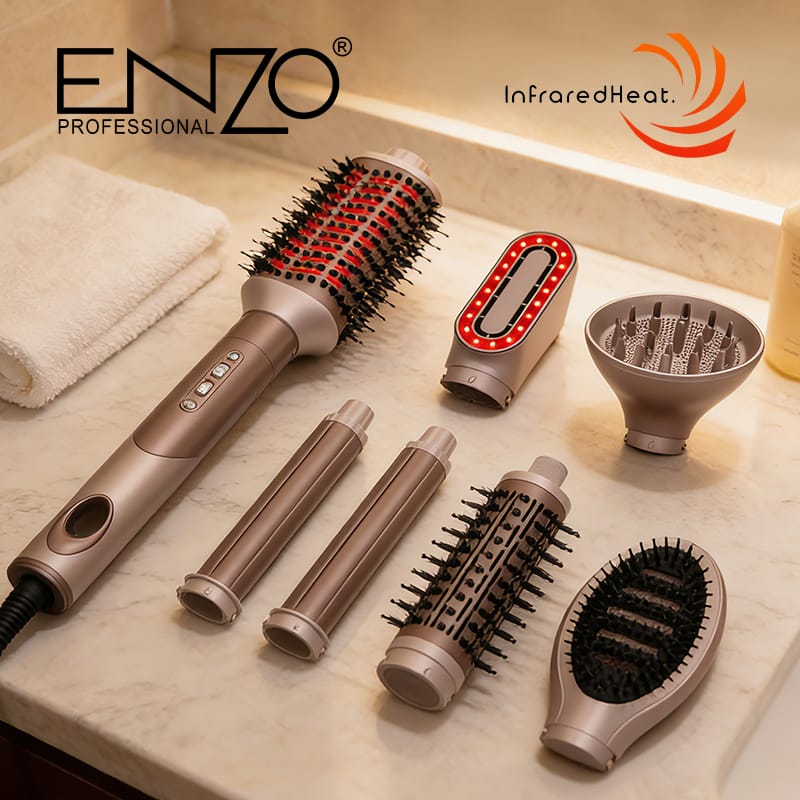 ENZO EN 507 Infrared Hair Styler Set – 6-in-1 Professional Styling Tool