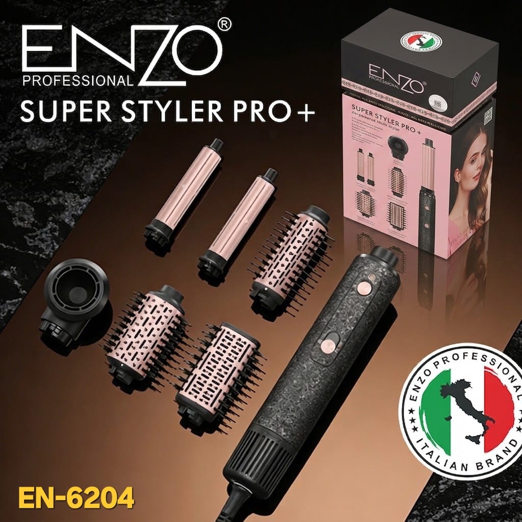 ENZO EN-6204 6-in-1 Hot Air Multi Styler – Rose Gold