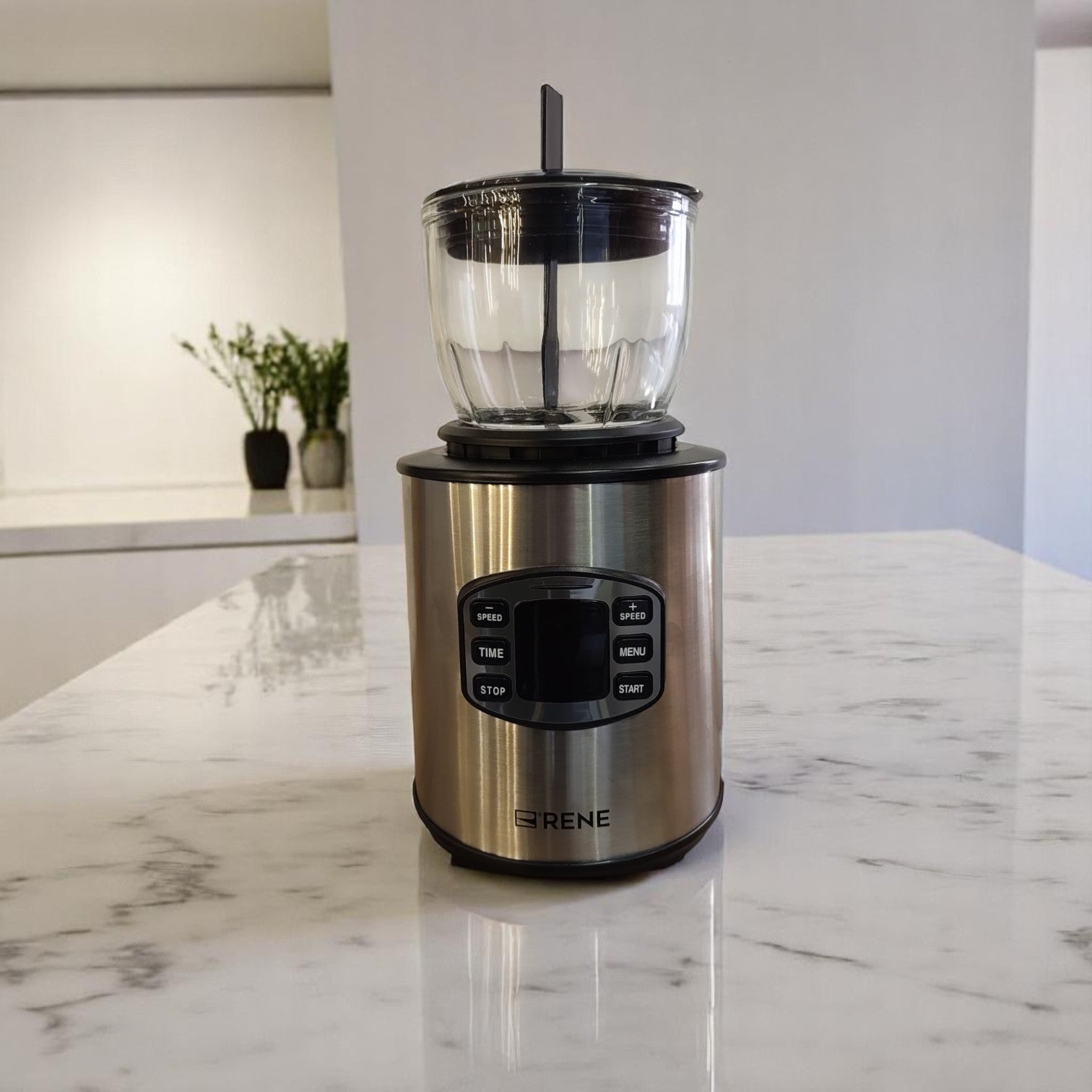 RENE RBCG-1702 3-in-1 Blender with Glass Jar and Digital Controls