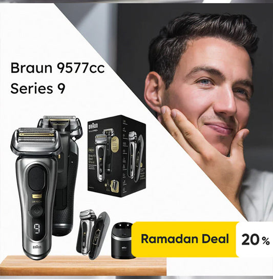 Braun 9577cc Series 9 Electric Shaver Premium Men’s Razor with Clean & Charge Station for a Smooth, Close Shave Braun