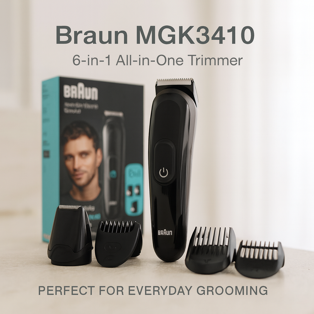 Braun MGK3410 6-in-1 All-in-One Trimmer – Beard, Hair & Body Grooming Kit