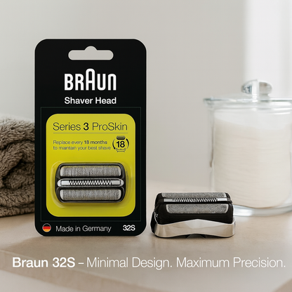 Braun 32S Replacement Foil and Cutter Cassette – Compatible with Series 3 Electric Shavers