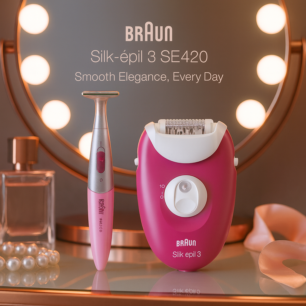 Braun Silk-épil 3 SE3420 Epilator with Bikini Trimmer – Raspberry Pink