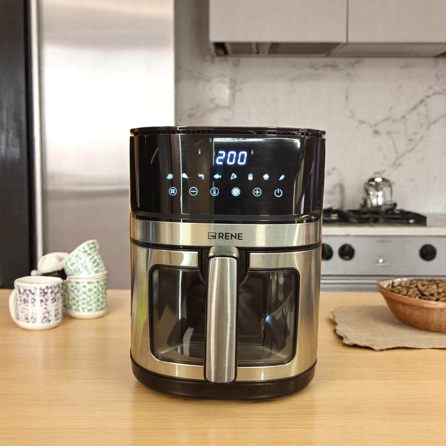 Digital touchscreen of Rene RAF-1716 air fryer