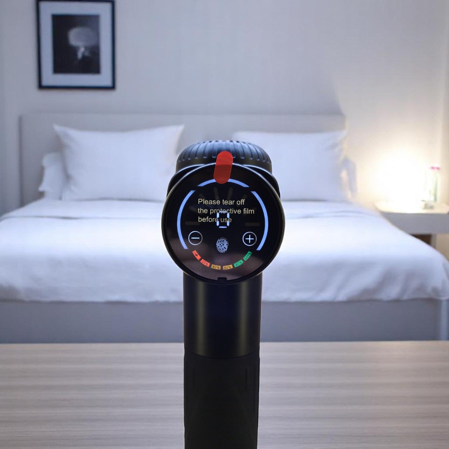 Smart touch display gun massager with multiple heads