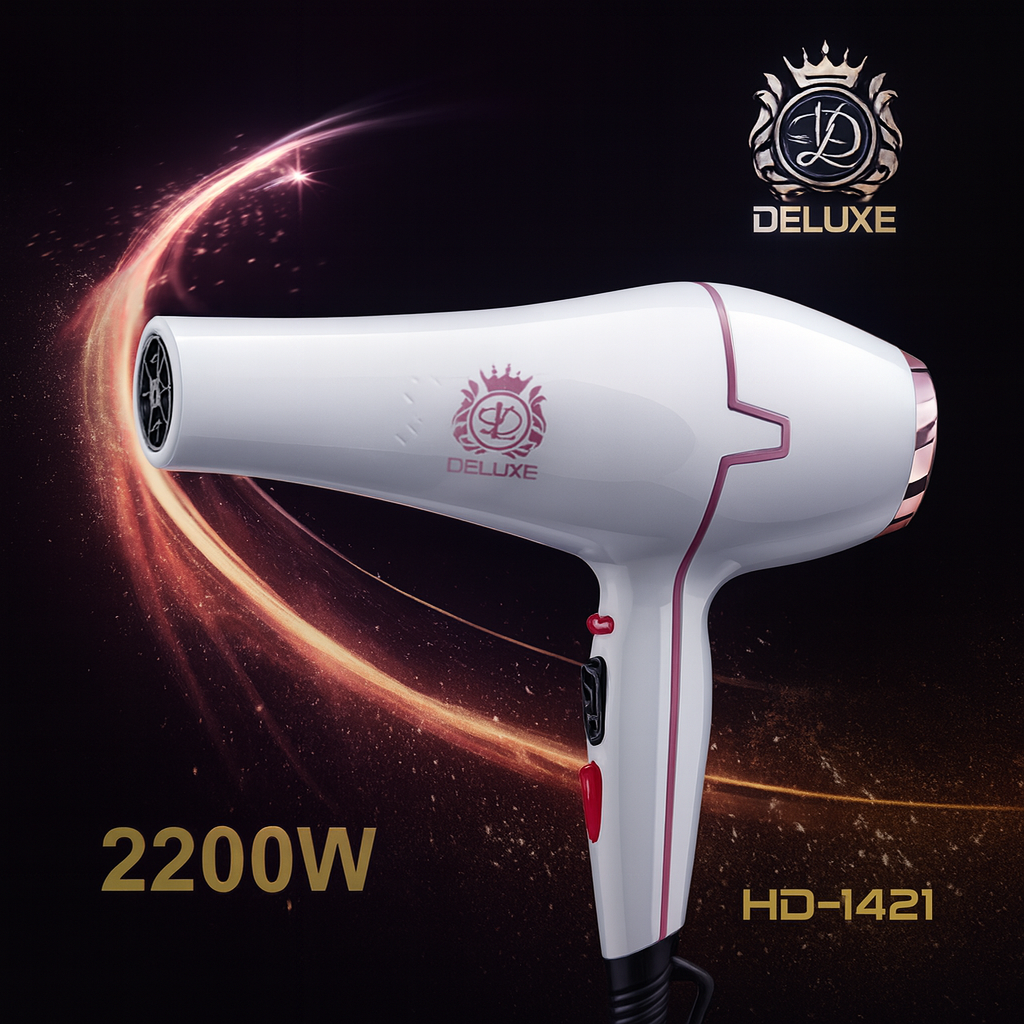 Deluxe 2200W Professional Hair Dryer - White Edition HD-1421