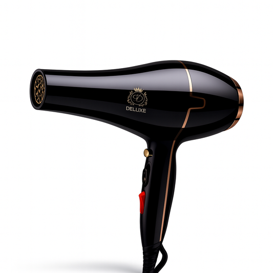 Deluxe 2400W Professional Hair Dryer - High-Performance HD-1423 (Black/Rose Gold)