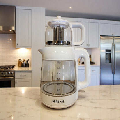 Rene RTM 1707 Tea Maker Pro - Front View with 3.0L Kettle and 1.0L Teapot
