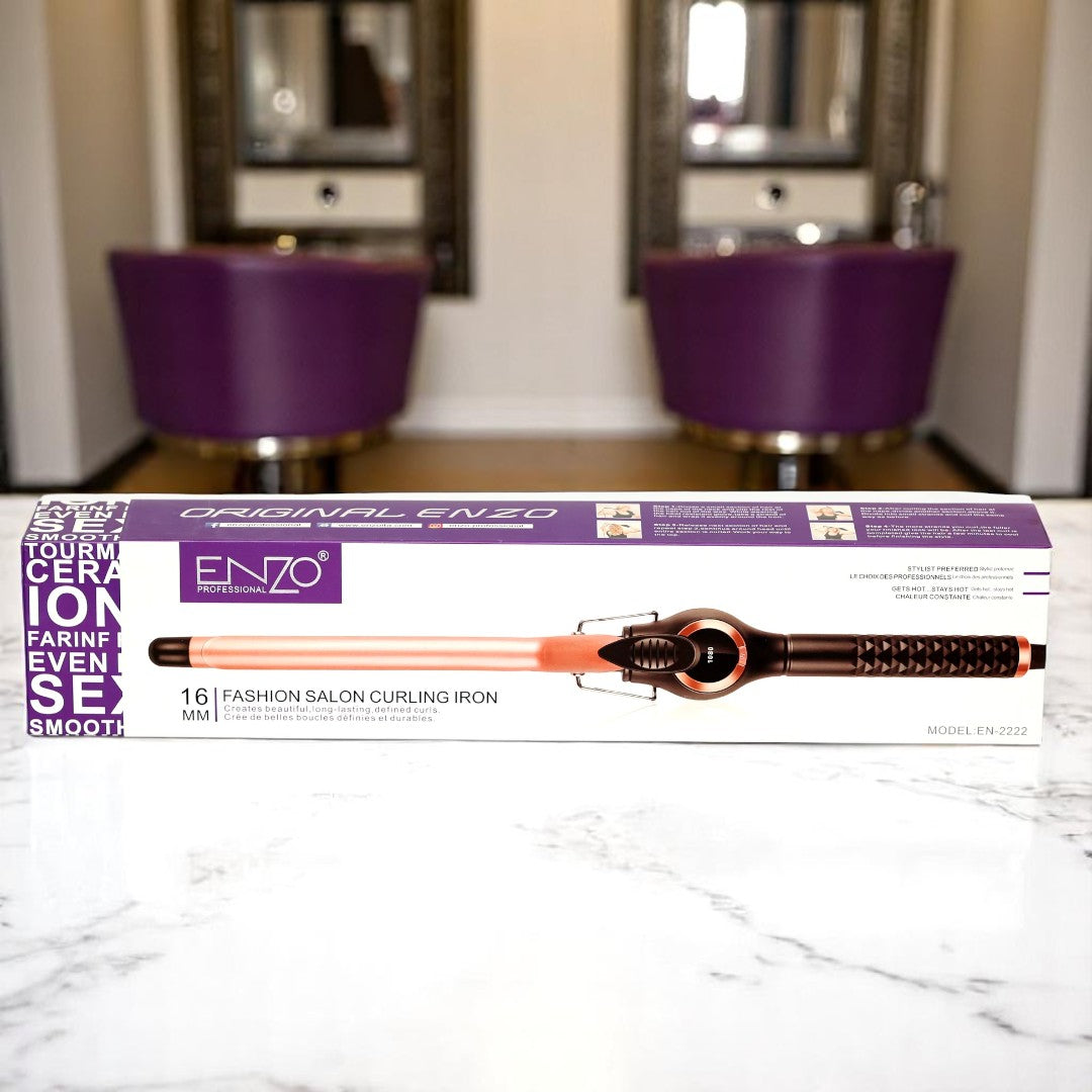 ENZO EN-2222 Professional Hair Curler – Ceramic Titanium Barrel with Adjustable Temperature for Salon-Quality Styling ENZO Professional