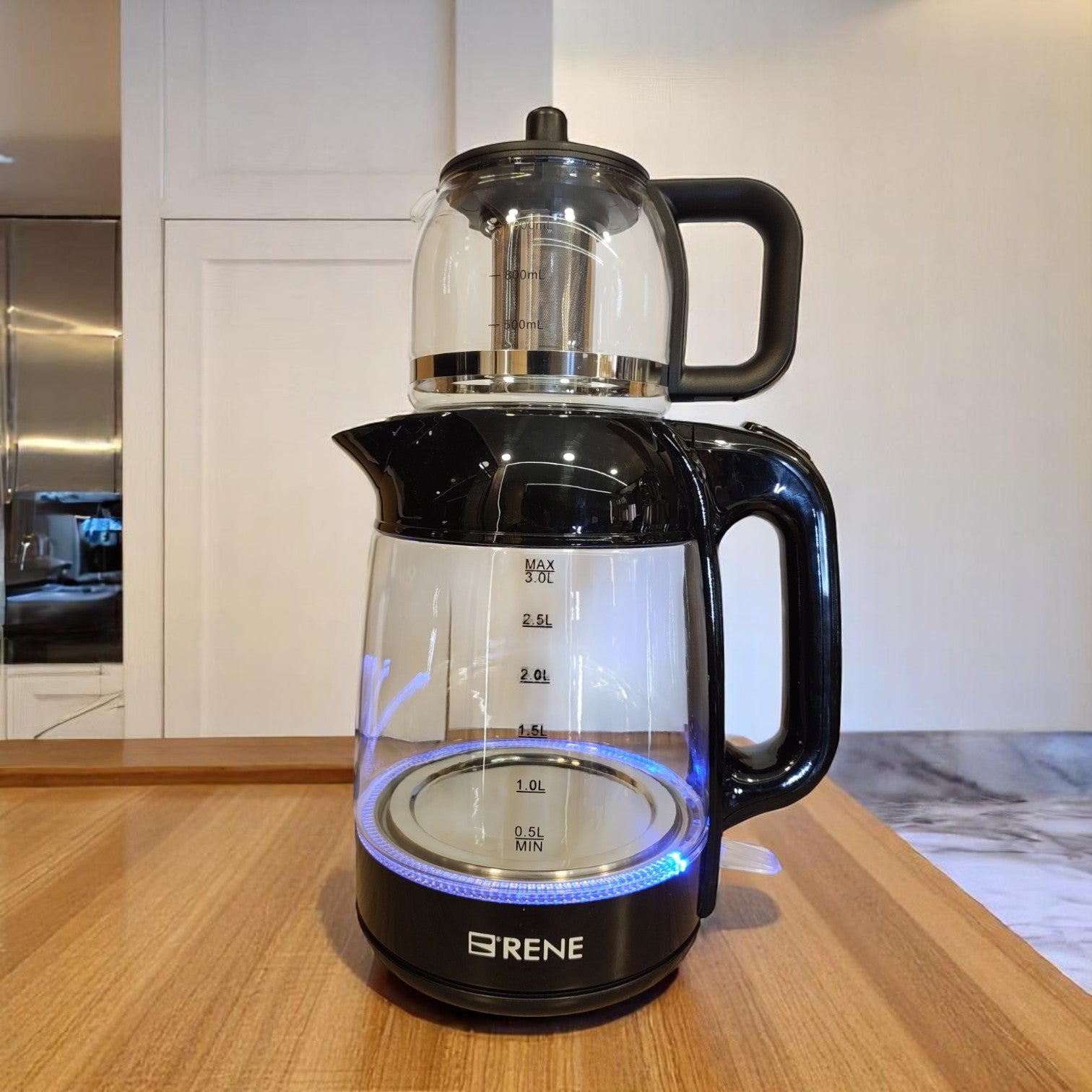 Rene RTM 1708 Tea Maker Pro – 3.0L Kettle with 1.0L Glass Teapot