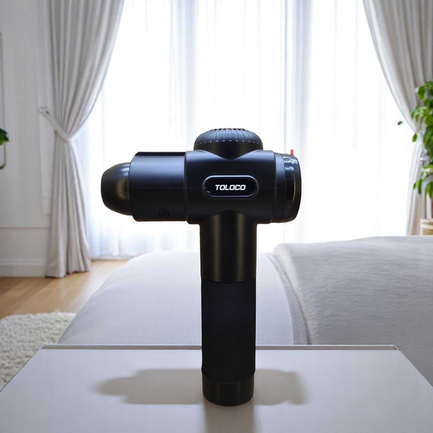 Smart touch display gun massager with multiple heads