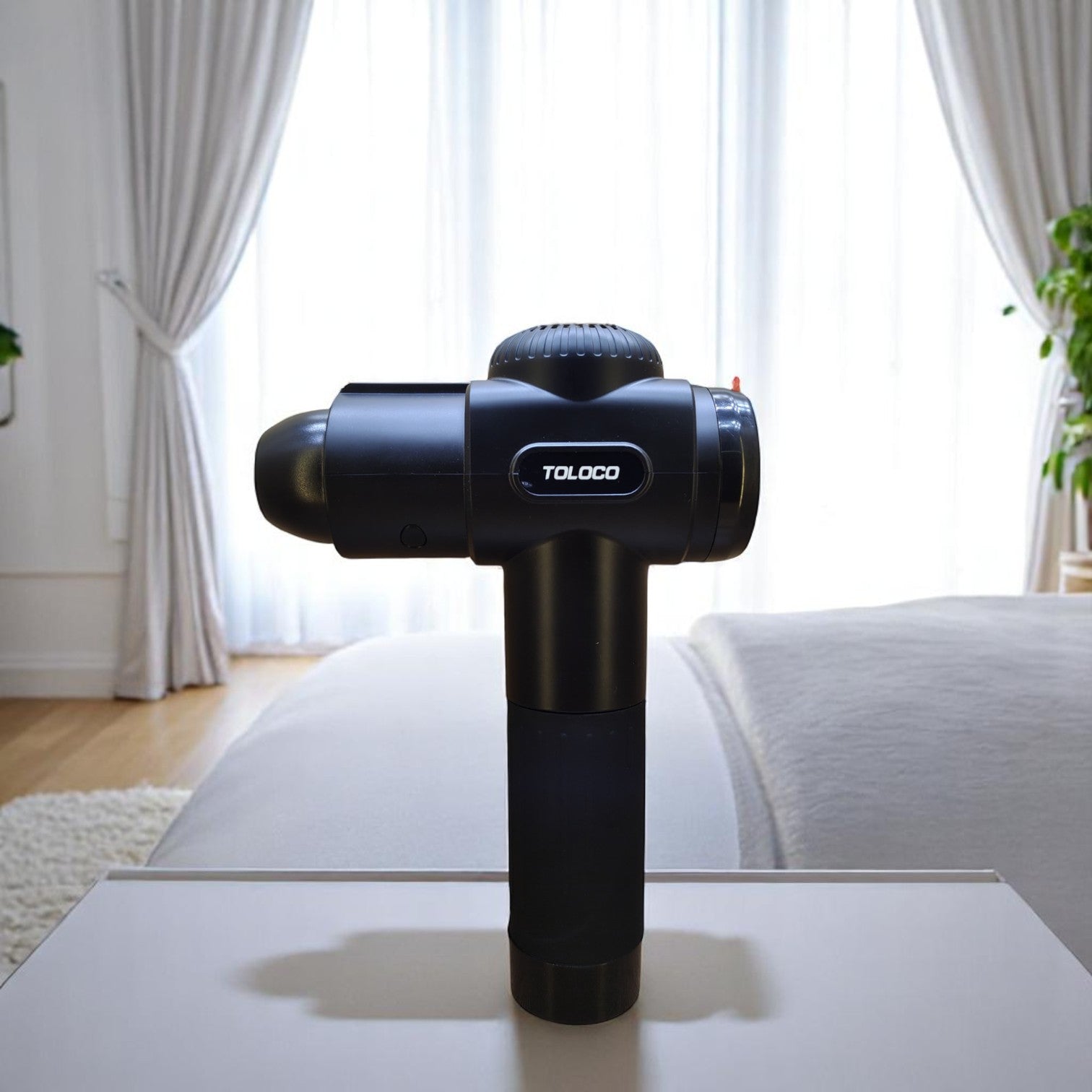 Smart touch display gun massager with multiple heads