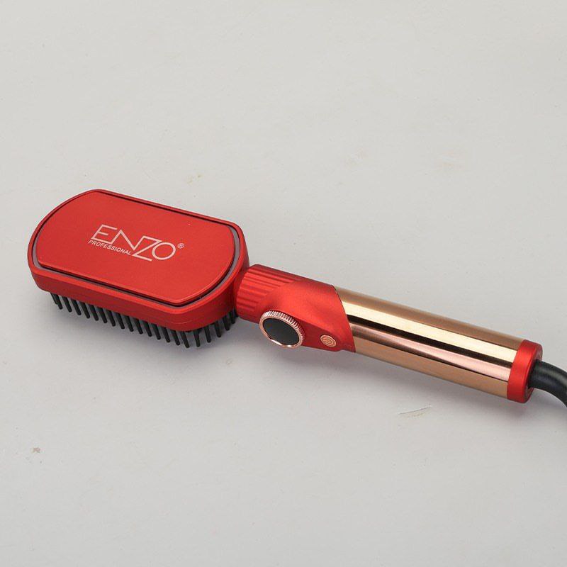 ENZO EN-4002 Gold Hair Straightener Brush – Hot Air Dryer & Volumizer