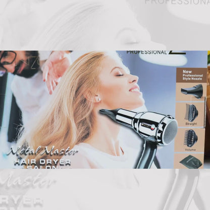 Enzo EN-3001 Professional Hair Dryer 2200W Ionic, 3 Heat Settings, 2 Speed Settings & Concentrator Nozzle