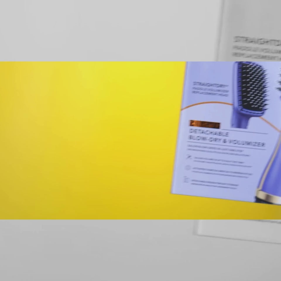 Load video: ENZO EN-4128 2-in-1 Hair Dryer &amp; Styler  Ionic Hot Air Brush