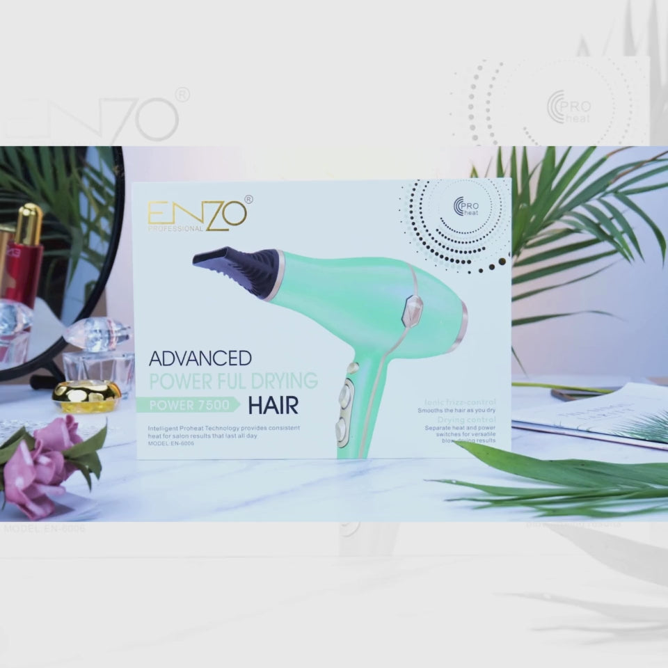 Load video: ENZO EN-6006 Professional Hair Treatment Dryer Blow Dryer &amp; Styling Tools for Barbers