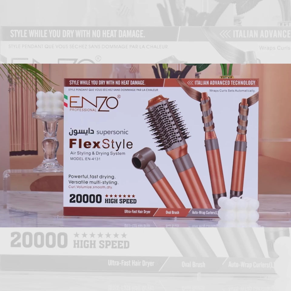 Load video: ENZO EN-4131 Dyson Professional Ionic Hair Dryer – 2200W High-Power Blow Dryer