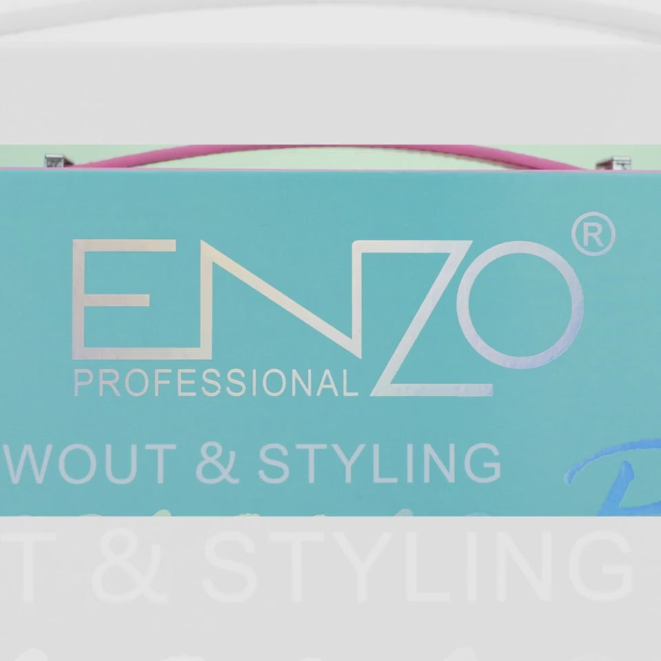 Load video: Enzo EN-3312 Hair Styling Pack | Professional Straightener, Curler &amp; Volumizer