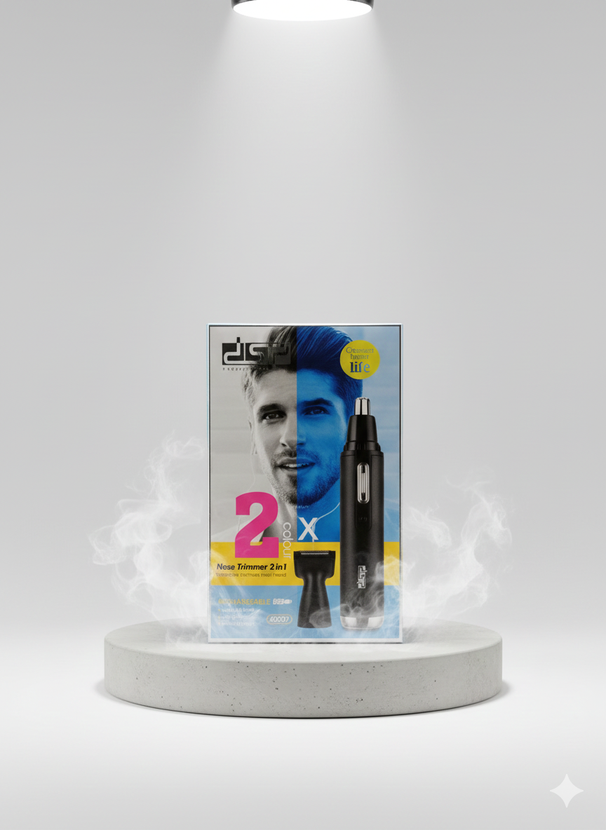 DSP 40007 Nose Trimmer 2-in-1 – Rechargeable USB Groomer with Washable Stainless-Steel Head & Powerful Motor