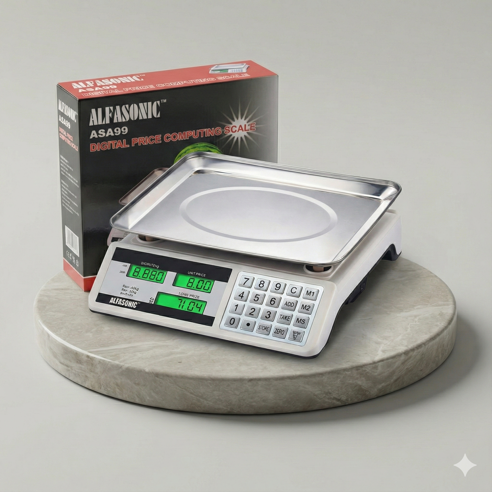 Alfasonic ASA99 Digital Price Computing Scale – Commercial Ultra-Precise Weighing for Retail & Market Use