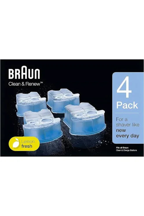 Braun CCR4 cleaning cartridge – 4-Pack Shaver Clean & Lubricate Set