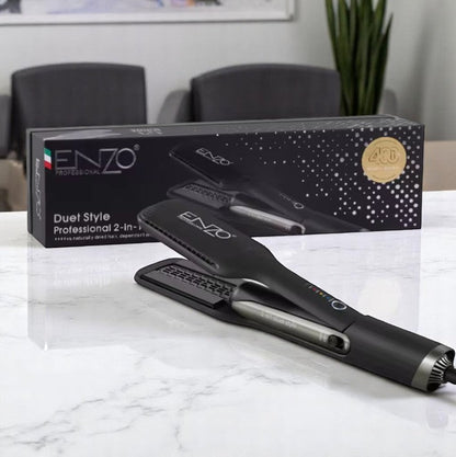 ENZO EN-3975 2-in-1 Hot Air Styler – Wet-to-Dry Straightener with Airflow Technology for Frizz-Free Styling ENZO Professional