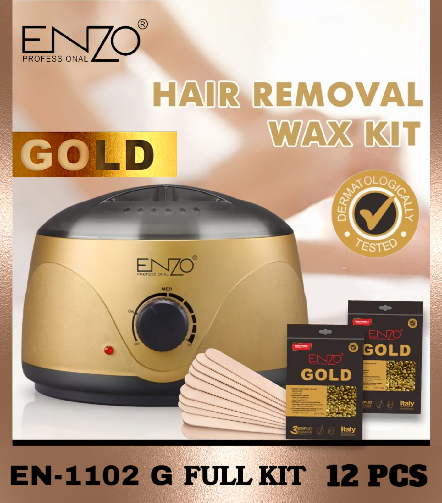 ENZO EN-1102G Professional factory Wax Heater Hair Removal Waxing Kit Electric Warmer With Kit Wax Heater Machine
