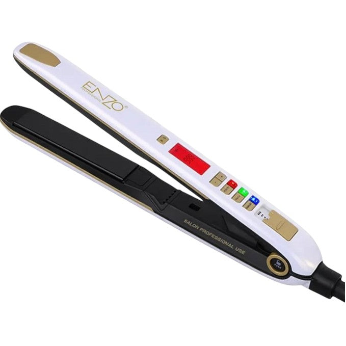 ENZO EN-5111A Professional Hair Straightener – Titanium-Infused Plates with LCD Display and Adjustable Temperature